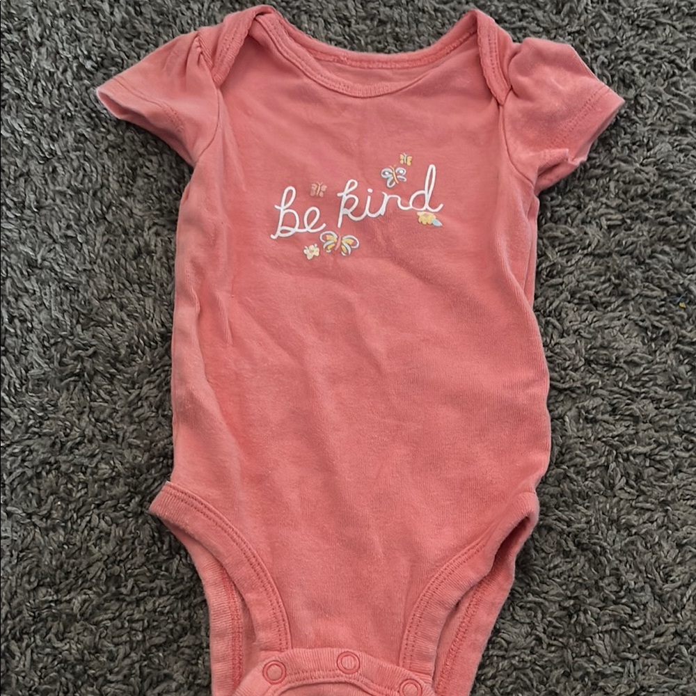 Carter's Pink Bodysuit Be Kind Design